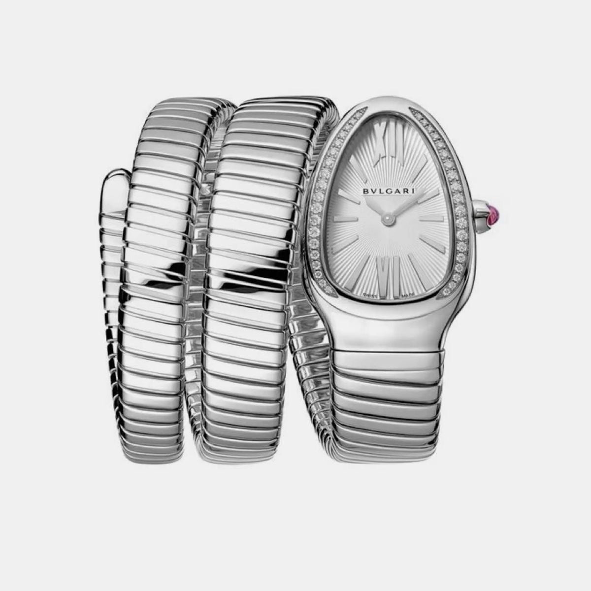 BVLGARI - silver spiral watch